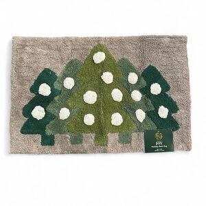 Joy Holiday Bath Rug with Tree Design